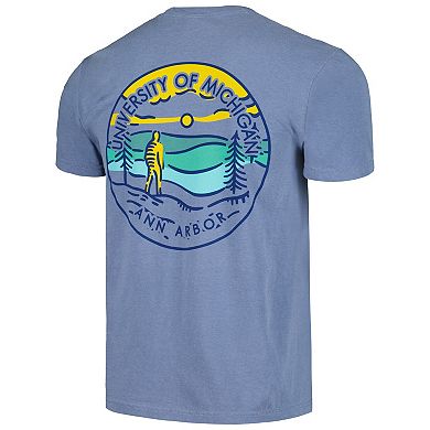 Men's Navy Michigan Wolverines Circle Scene Comfort Colors T-Shirt