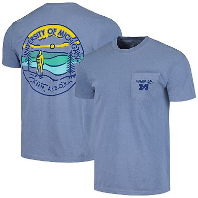 Men's Navy Michigan Wolverines Circle Scene Comfort Colors T-Shirt