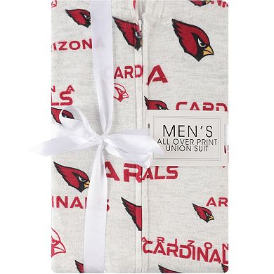 Men's Concepts Sport White Arizona Cardinals Allover Print Docket Union Full-Zip Hooded Pajama Suit