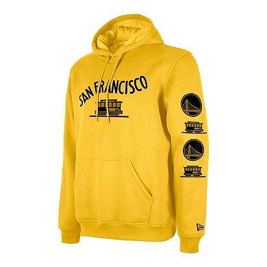 Men's New Era Yellow Golden State Warriors Big & Tall 2023/24 City Edition Jersey Pullover Hoodie