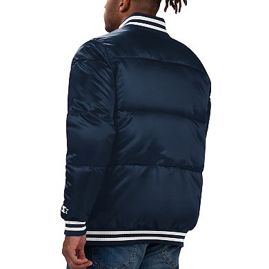 Men's Starter Navy New York Yankees Bronx Satin Full-Snap Bomber Jacket