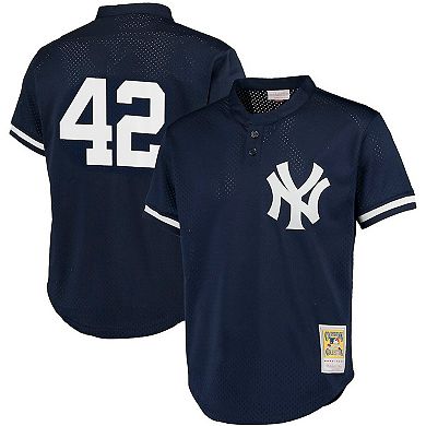 Men's Mitchell & Ness Mariano Rivera Navy New York Yankees Cooperstown Collection Big & Tall Mesh Batting Practice Jersey