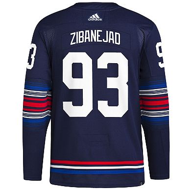 Men's adidas Mika Zibanejad Navy New York Rangers Alternate Authentic Primegreen Player Jersey