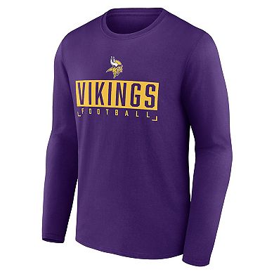 Men's Fanatics Branded Purple Minnesota Vikings Big & Tall Wordmark Long Sleeve T-Shirt