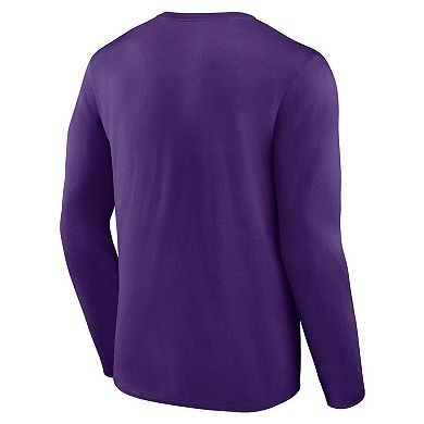Men's Fanatics Branded Purple Minnesota Vikings Big & Tall Wordmark Long Sleeve T-Shirt