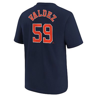 Youth Nike Framber Valdez Navy Houston Astros Name & Number T-Shirt