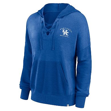 Women's Fanatics Branded Heather Blue Kentucky Wildcats Campus Lace-Up Pullover Hoodie