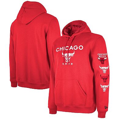 Men's New Era Red Chicago Bulls Big & Tall 2023/24 City Edition Jersey Pullover Hoodie