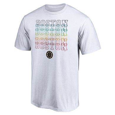 Men's Fanatics Branded White Boston Bruins City Pride T-Shirt