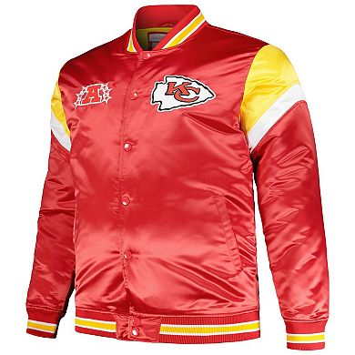 Men's Mitchell & Ness  Red Kansas City Chiefs Big & Tall Satin Full-Snap Jacket