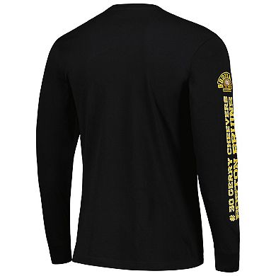 Men's Mitchell & Ness Gerry Cheevers Black Boston Bruins 100th Anniversary Mask Long Sleeve T-Shirt