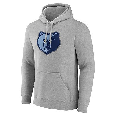 Men's Fanatics Branded  Heather Gray Memphis Grizzlies Primary Logo Pullover Hoodie
