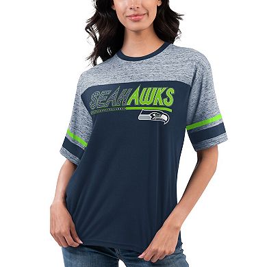 Women's G-III 4Her by Carl Banks Navy Seattle Seahawks Track T-Shirt