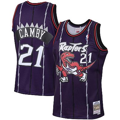 Men's Mitchell & Ness Marcus Camby Purple Toronto Raptors 2001/02 Hardwood Classics Swingman Jersey