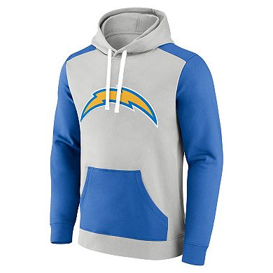 Men's Fanatics Branded Silver/Powder Blue Los Angeles Chargers Big & Tall Team Fleece Pullover Hoodie