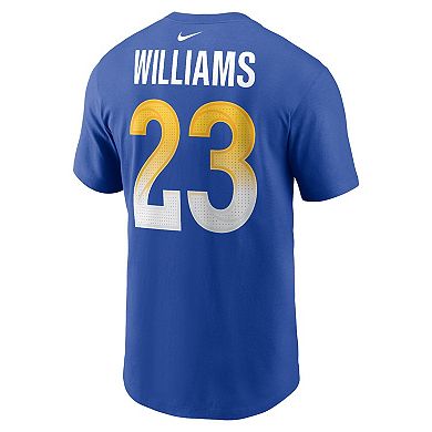 Men's Nike Kyren Williams Royal Los Angeles Rams Player Name & Number T-Shirt
