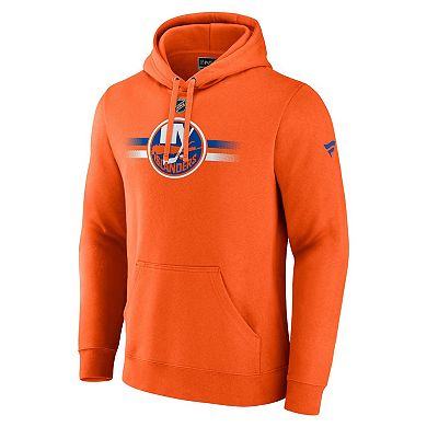 Men's Fanatics Branded Orange New York Islanders Authentic Pro Secondary Pullover Hoodie