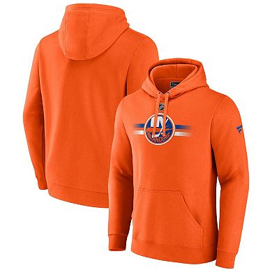 Men's Fanatics Branded Orange New York Islanders Authentic Pro Secondary Pullover Hoodie