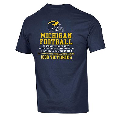 Men's Champion  Navy Michigan Wolverines Football All-Time Wins Leader T-Shirt