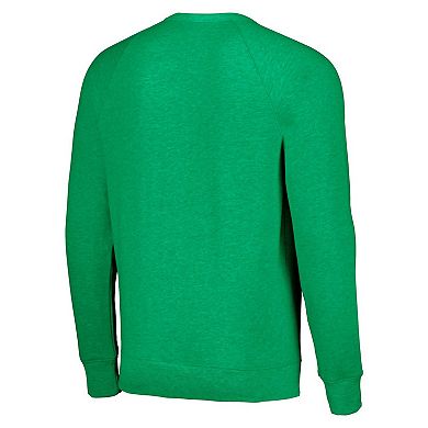 Unisex Homage Kelly Green Philadelphia Eagles Holiday Raglan Tri-Blend Pullover Sweatshirt