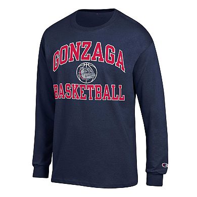 Men's Champion Navy Gonzaga Bulldogs Basketball Icon Long Sleeve T-Shirt