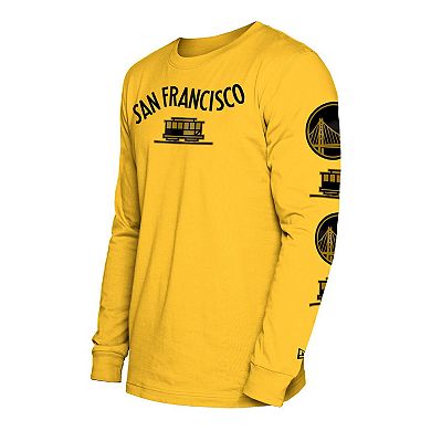 Men's New Era Yellow Golden State Warriors 2023/24 City Edition Long Sleeve T-Shirt