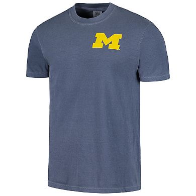 Men's Navy Michigan Wolverines Baseball Flag Comfort Colors T-Shirt