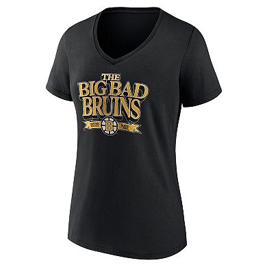 Women's Fanatics Branded  Black Boston Bruins Centennial Banner T-Shirt
