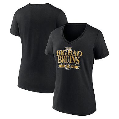 Women's Fanatics Branded  Black Boston Bruins Centennial Banner T-Shirt