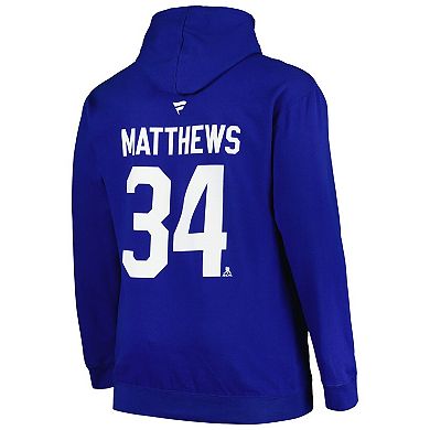 Men's Profile Auston Matthews Blue Toronto Maple Leafs Big & Tall Name & Number Pullover Hoodie