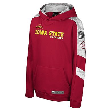 Youth Colosseum Cardinal Iowa State Cyclones OHT Military Appreciation Cyclone Digital CamoÂ Pullover Hoodie