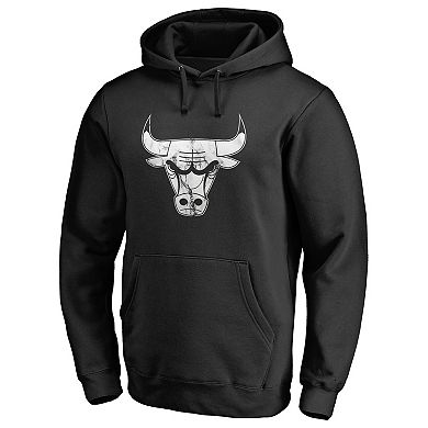 Men's Fanatics Branded Black Chicago Bulls Marble Logo Pullover Hoodie