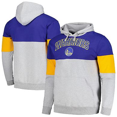 Men's Fanatics Branded Royal Golden State Warriors Contrast Pieced Pullover Hoodie