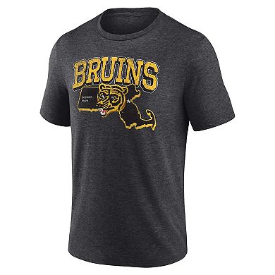 Men's Fanatics Branded  Heather Charcoal Boston Bruins Centennial Team Tri-Blend T-Shirt