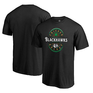 Men's Fanatics Branded Black Chicago Blackhawks St. Patrick's Day Forever Lucky T-Shirt