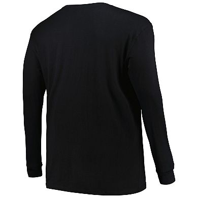 Men's Profile Black Miami Hurricanes Big & Tall Pop Long Sleeve T-Shirt