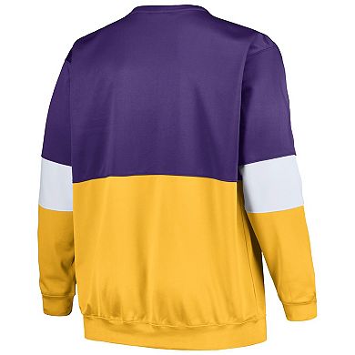 Men's Fanatics Branded Purple/Gold Los Angeles Lakers Big & Tall Split Pullover Sweatshirt