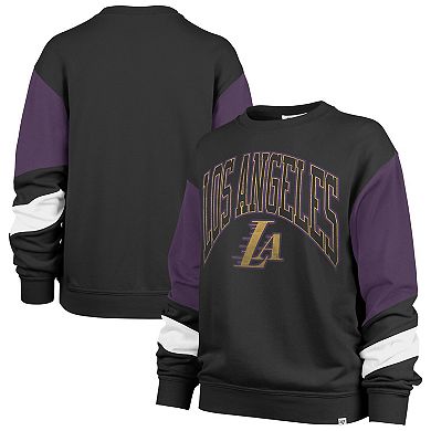 Women's '47 Black Los Angeles Lakers 2023/24 City Edition Nova Crew Sweatshirt