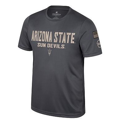 Men's Colosseum Charcoal Arizona State Sun Devils OHT Military Appreciation  T-Shirt