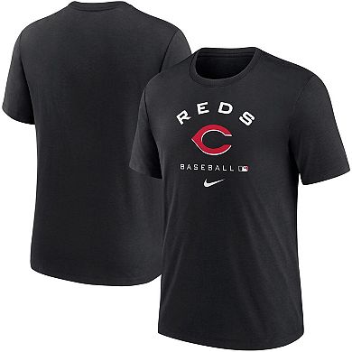 Men's Nike Black Cincinnati Reds Authentic Collection Tri-Blend Performance T-Shirt