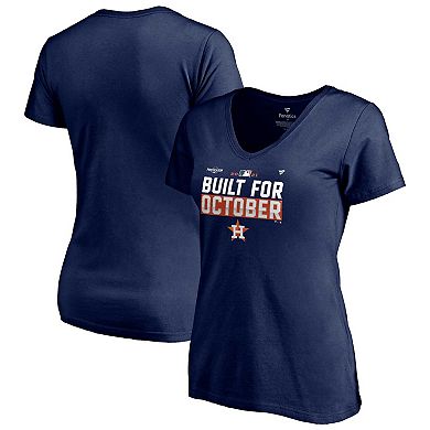 Women's Fanatics Branded Navy Houston Astros 2021 Postseason Locker Room Plus Size V-Neck T-Shirt