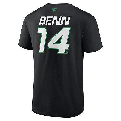 Men's Fanatics Branded Jamie Benn Black Dallas Stars Authentic Pro Prime Name & Number T-Shirt