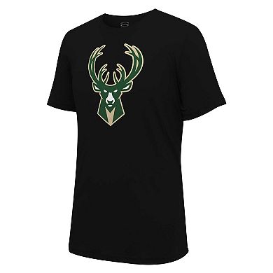 Unisex Stadium Essentials Black Milwaukee Bucks Primary Logo T-Shirt