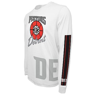 Unisex Stadium Essentials White Detroit Pistons 2023/24 City Edition Scoreboard Long Sleeve T-Shirt