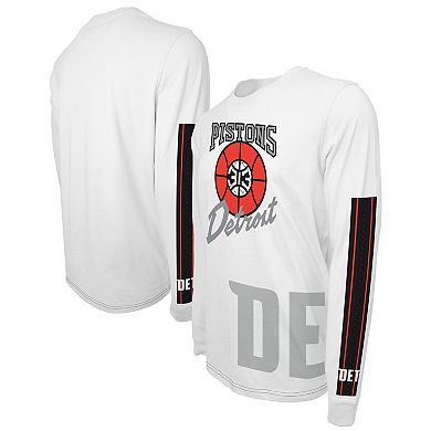 Unisex Stadium Essentials White Detroit Pistons 2023/24 City Edition Scoreboard Long Sleeve T-Shirt