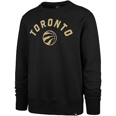 Men's '47 Black Toronto Raptors 2023/24 City Edition Postgame Headline Crew Pullover Sweatshirt