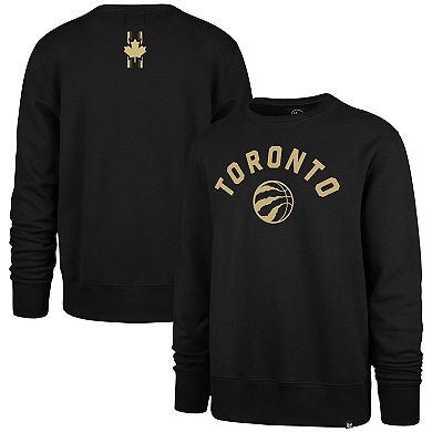 Men's '47 Black Toronto Raptors 2023/24 City Edition Postgame Headline Crew Pullover Sweatshirt