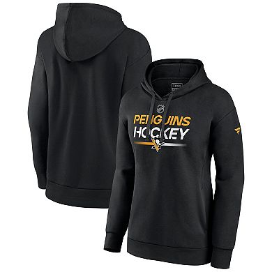 Women's Fanatics Branded  Black Pittsburgh Penguins Authentic Pro Pullover Hoodie