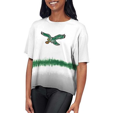 Women's Certo White Philadelphia Eagles Gridiron Classics Format Ombre T-Shirt