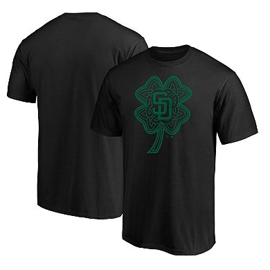 Men's Fanatics Branded Black San Diego Padres St. Patrick's Day Celtic Charm T-Shirt